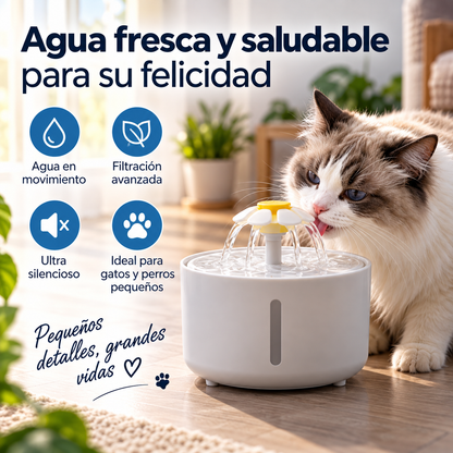 Fuente de agua para mascotas con filtro automático, USB, eléctrica y silenciosa para gatos.