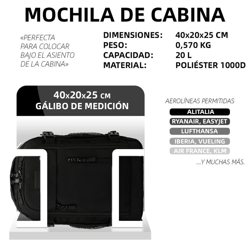 Mochila de viaje con cargardo incluido